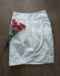 Reserved biala kremowa jasna spódnica ołówkowa wysoki stan
