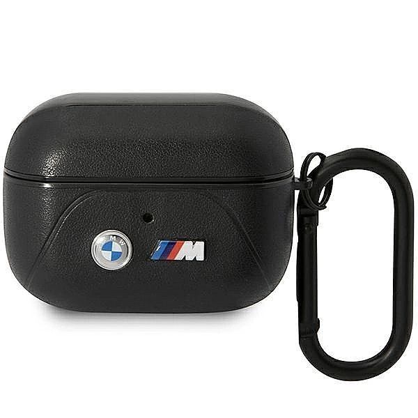 Etui Bmw Leather Curved Line na AirPods Pro - czarne