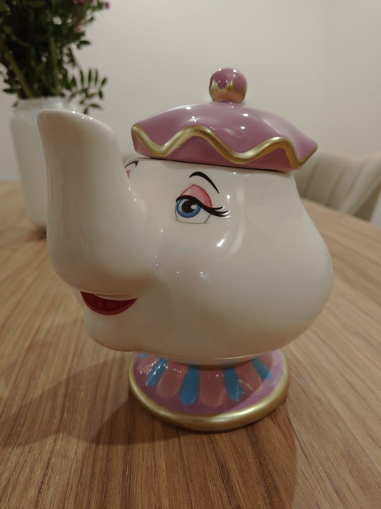 Conjunto de bule com duas chávenas da Bela e o Monstro