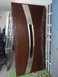 Nowe Drzwi zewnętrzne metalowe ocieplane futryną 80-tki 90x207 Lewe