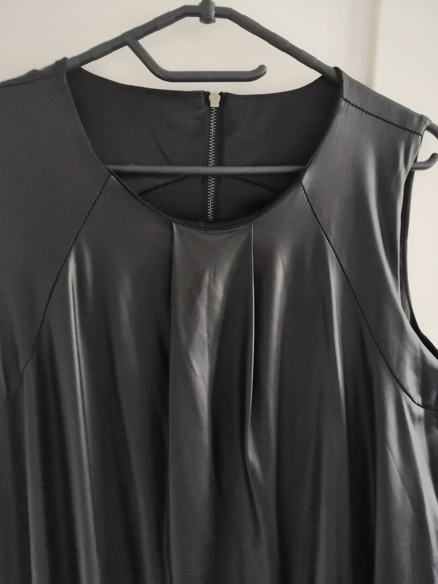 Tunika, sukienka skórzana czarna