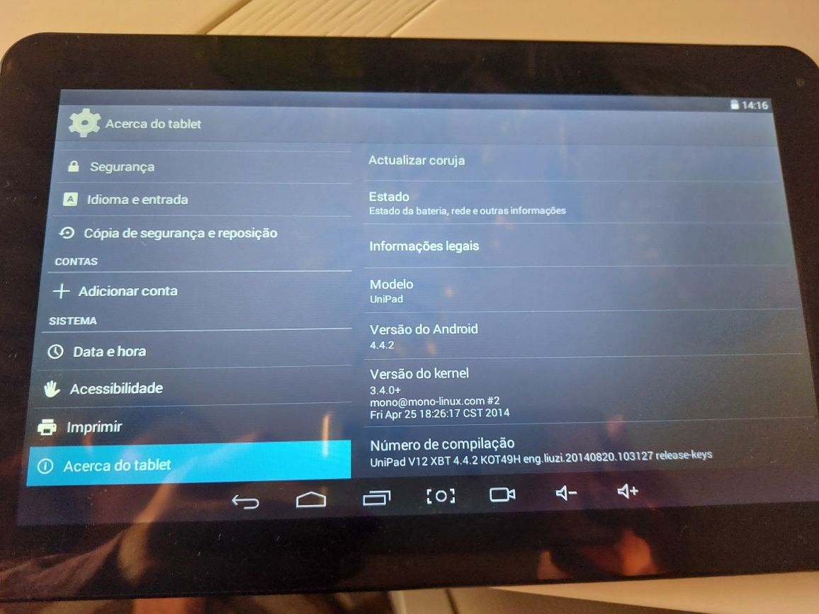 Tablet Android 4.4.2 Unipad