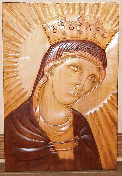 Икона резная  Дева Мария
