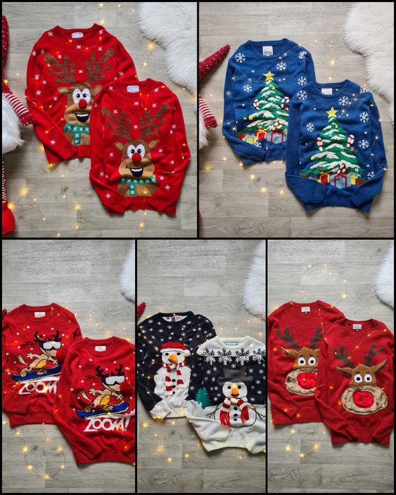 Новогодний свитер с оленем, размер М, однкові новорічні светри