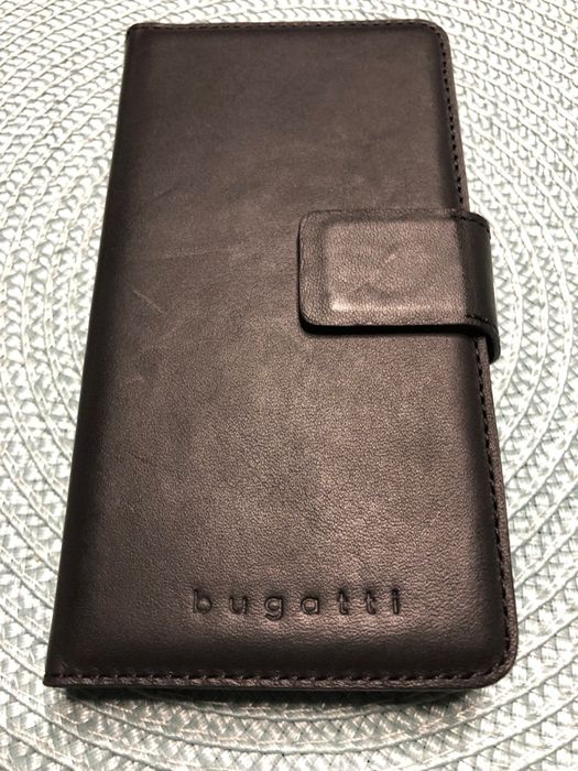 BUGATTI oryginalne etui iPhone X, XS Full Grain Leather CZARNY