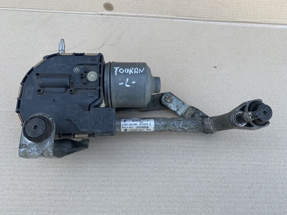 VW Touran Mechanizm wycieraczek lewy silniczek 1T0