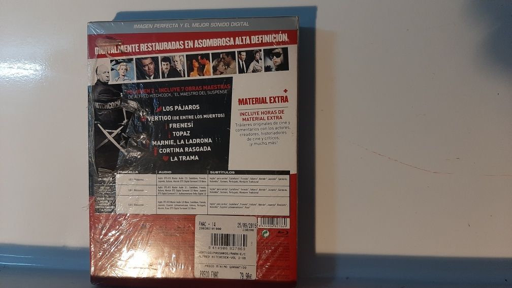 coleção Blu-ray (7 filmes clássicos), 5 filmes de Alfred Hitchcock-BD