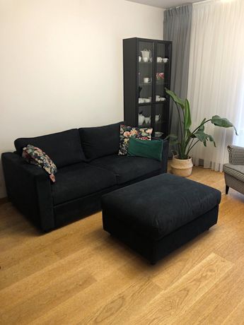 Sofa VIMLE rozkładana 2os. + duża pufa ze schowkiem VIMLE IKEA