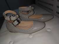 Buty baleriny, eleganckie, jak nowe, r. 37, szare