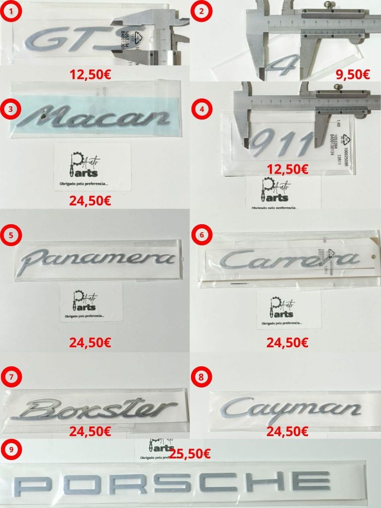 Legendas Porsche 3D "Letras"