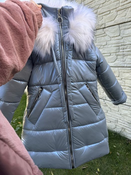 Зимова куртка пуховик для дівчинки 128 см