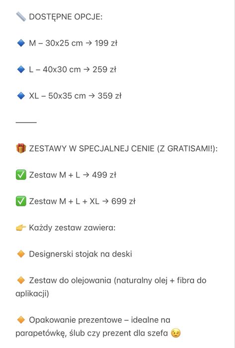 [PREZENT] Zestaw dębowych desek sztorcowych z podstawką + GRATISY