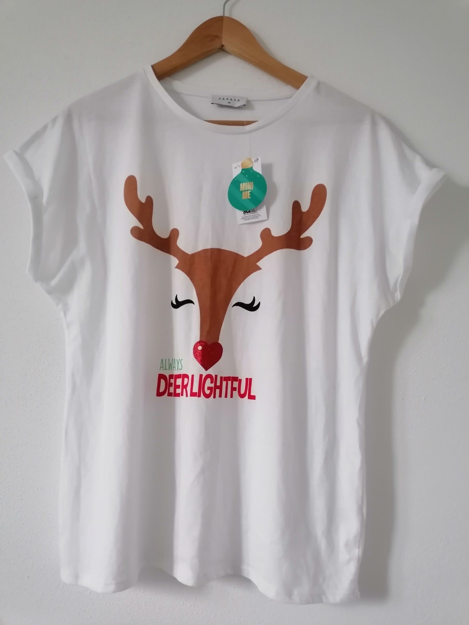 Koszulka T-shirt świąteczna nowa Papaya renifer M 38 10