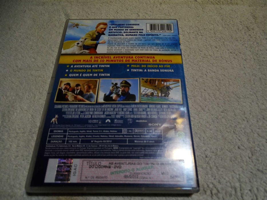 DVD-Tintin/O segredo do Licorne-Steven Spielberg