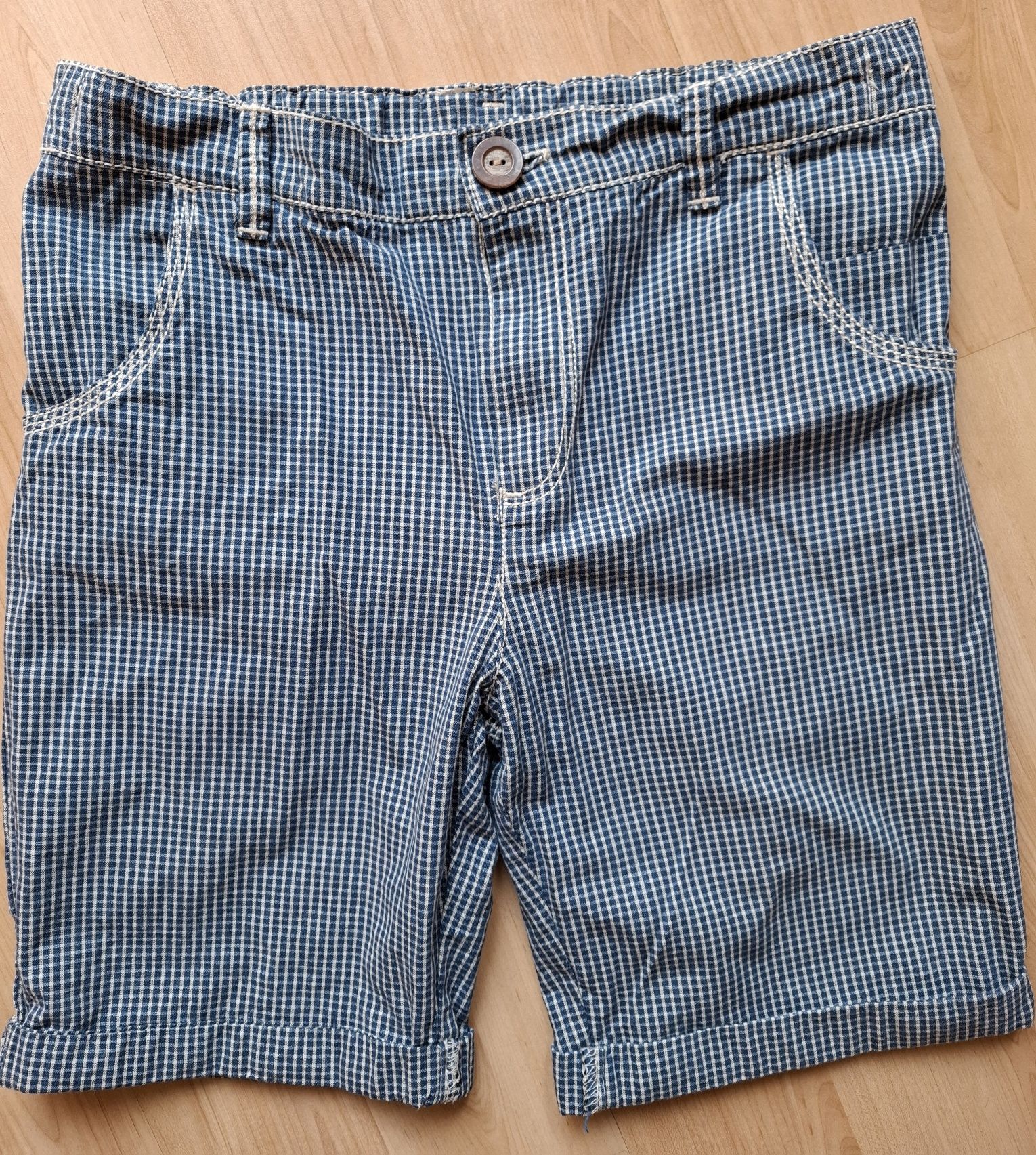 Spodenki chłopięce kratka 128/134