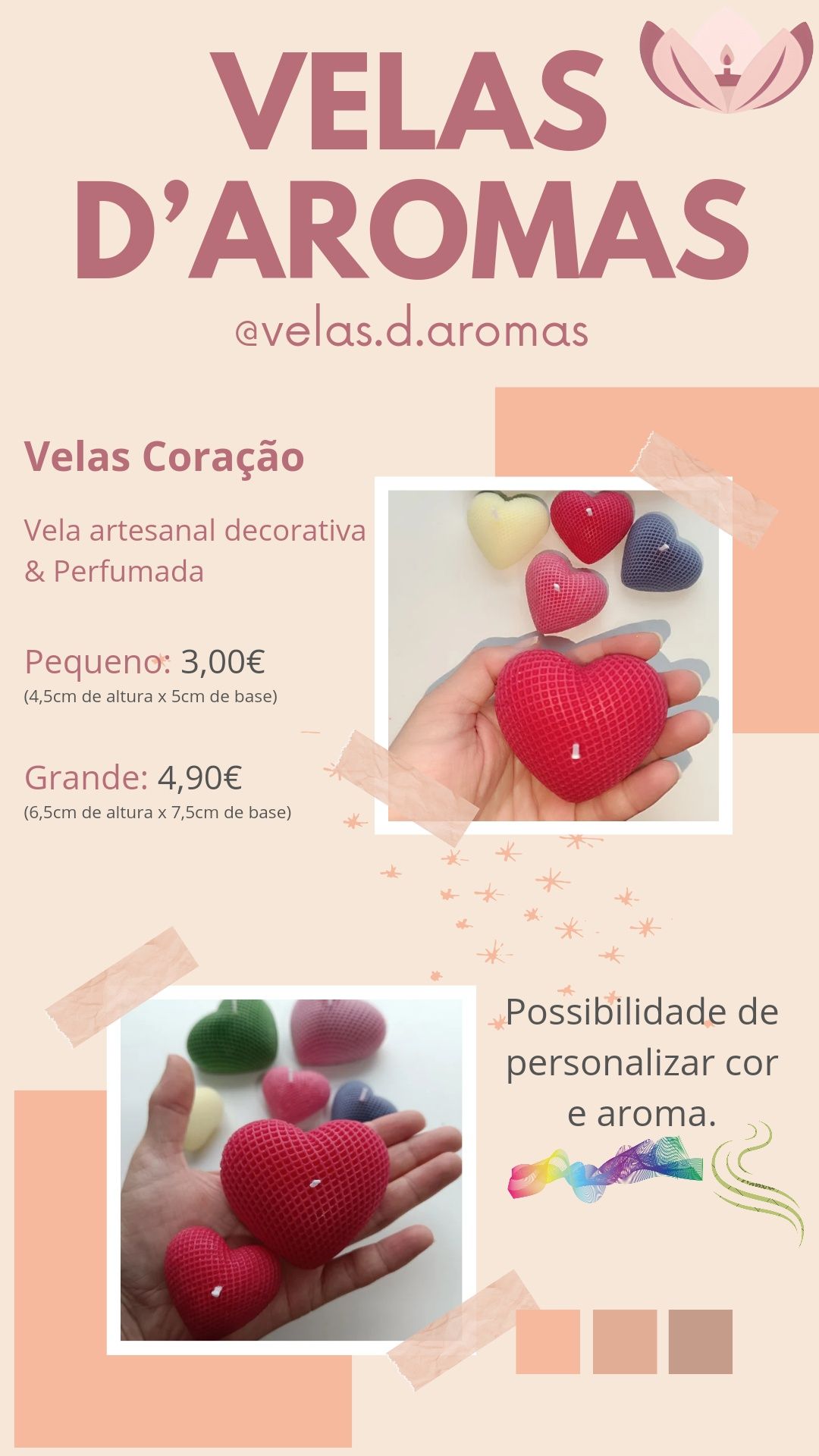 Velas perfumada e decorativas