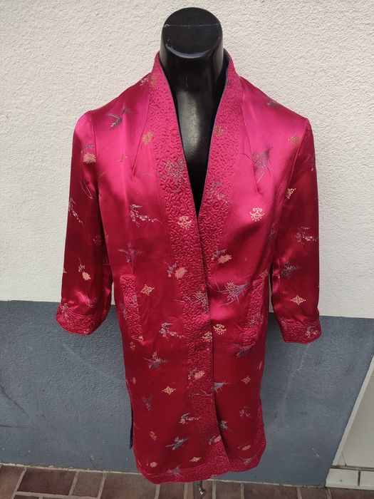 Kimono vintage, reversível em cetim