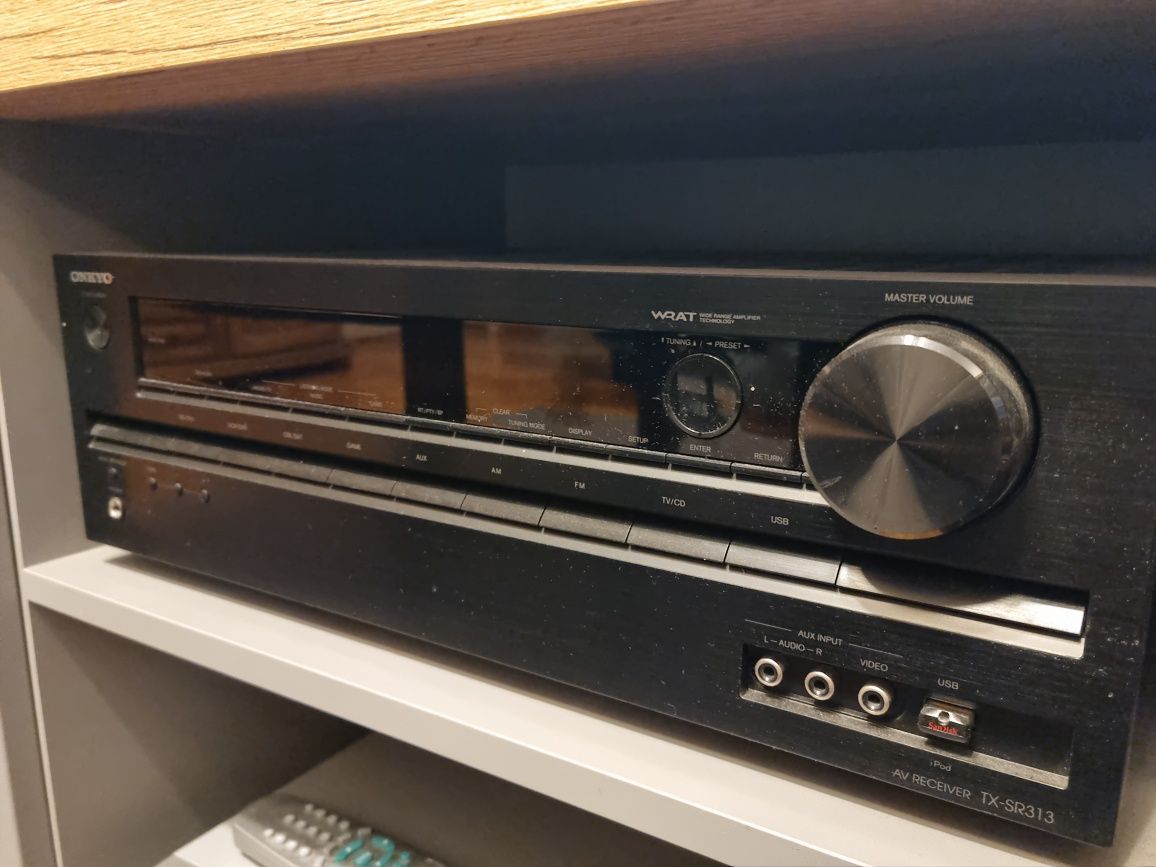 Amplituner onkyo TX-SR313 z kolumnami