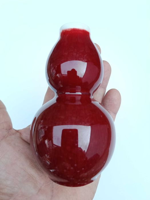 Jarra Flambe Esmaltado Sangue de Boi China séc XIX 14 cm