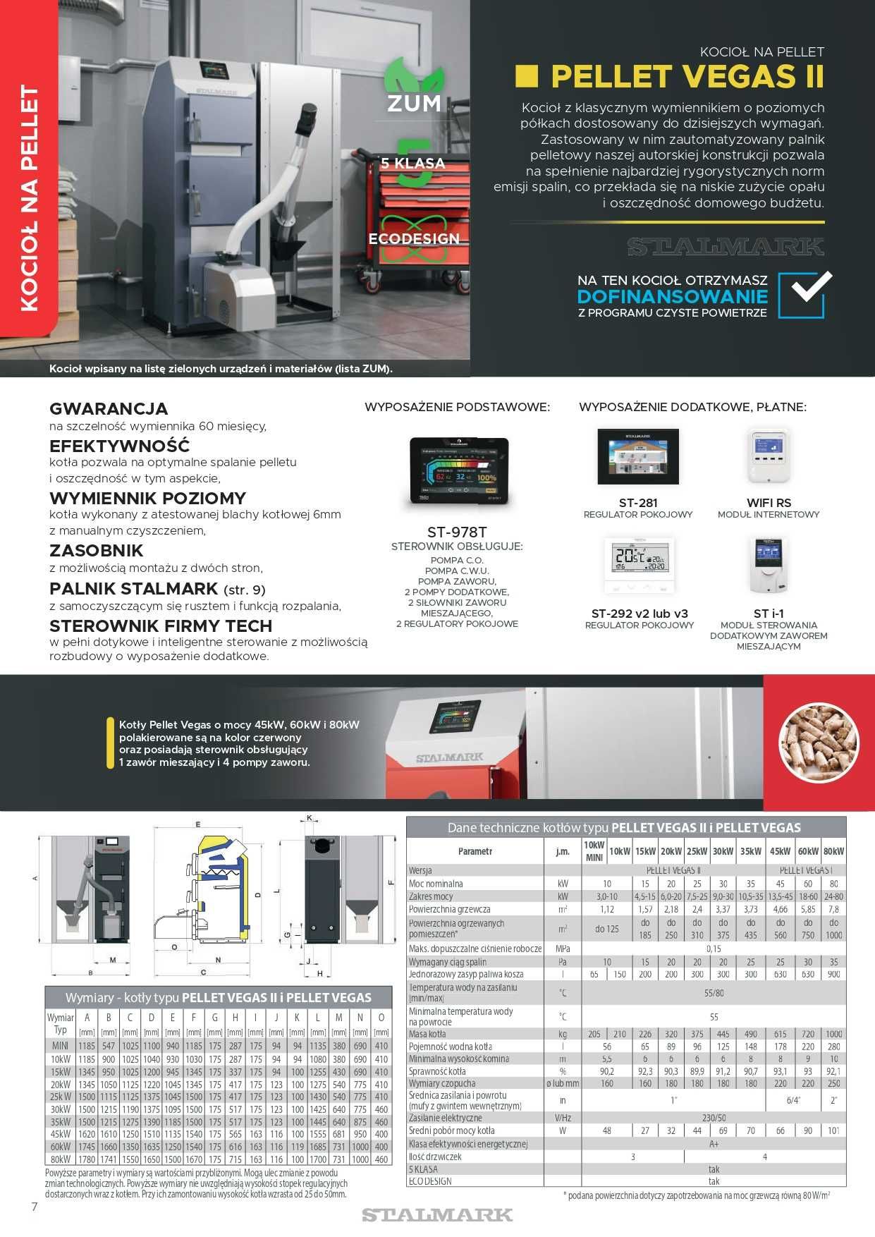 Stalmark Kocioł grzewczy piec na pellet - Pellet Vegas II 10 kW