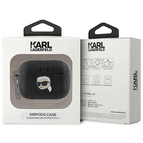 Etui Karl Lagerfeld Monogram Karl Head na AirPods Pro 2 - czarne