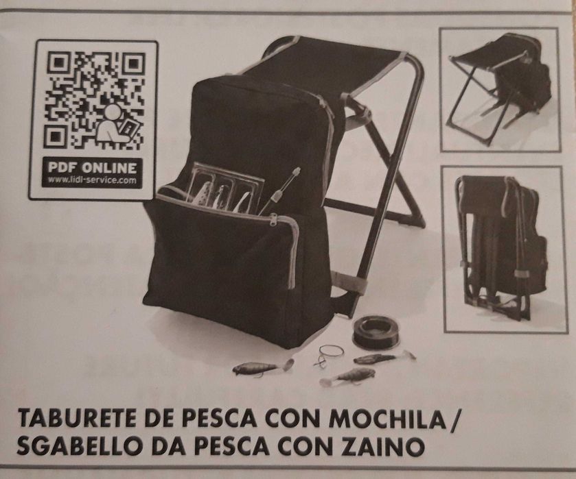Banco para PESCA ou CAMPISMO com mochila - Artigo NOVO.