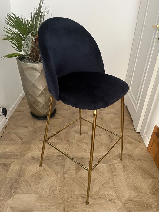 Wysokie krzesło hoker granatowy 2 szt