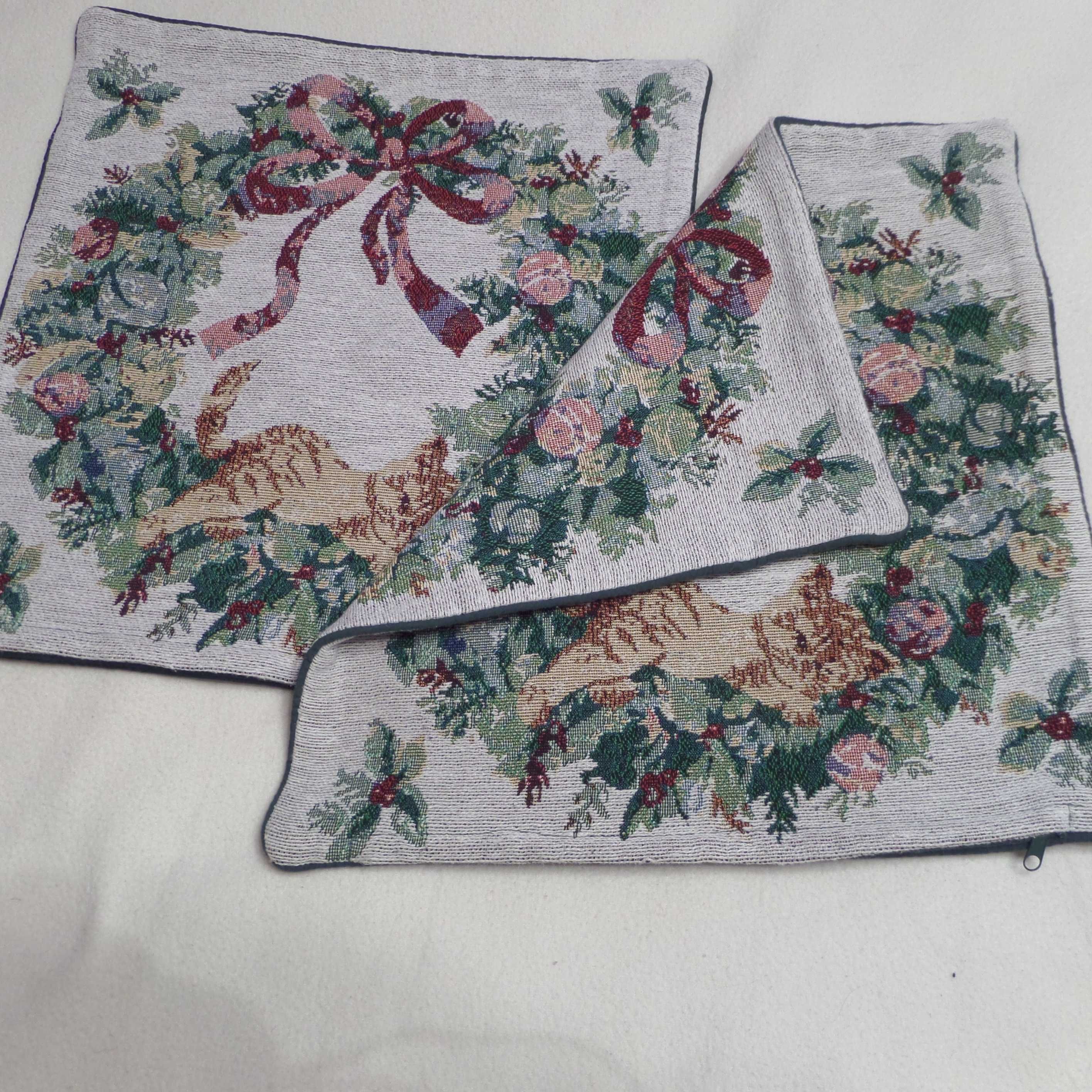 Poszewki gobelinowe  z kotkiem - 2 szt. komplet