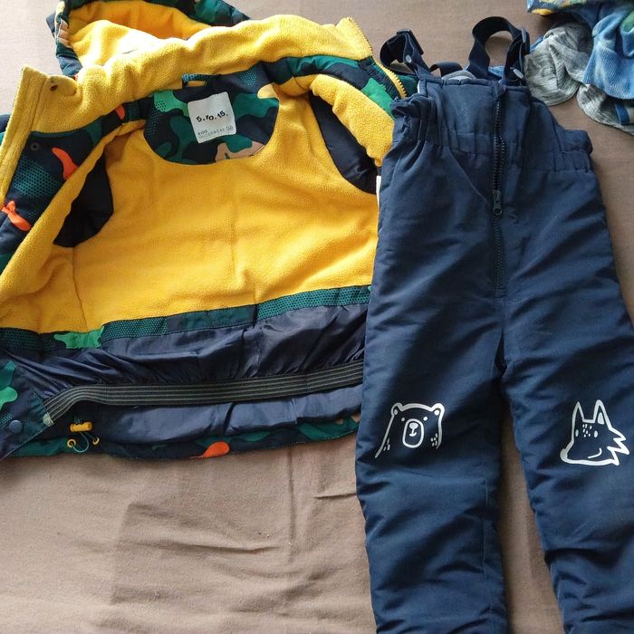 Zestaw dla chłopca r.98-104- kurtka zimowa z 5.10.15, spodnie zimowe i