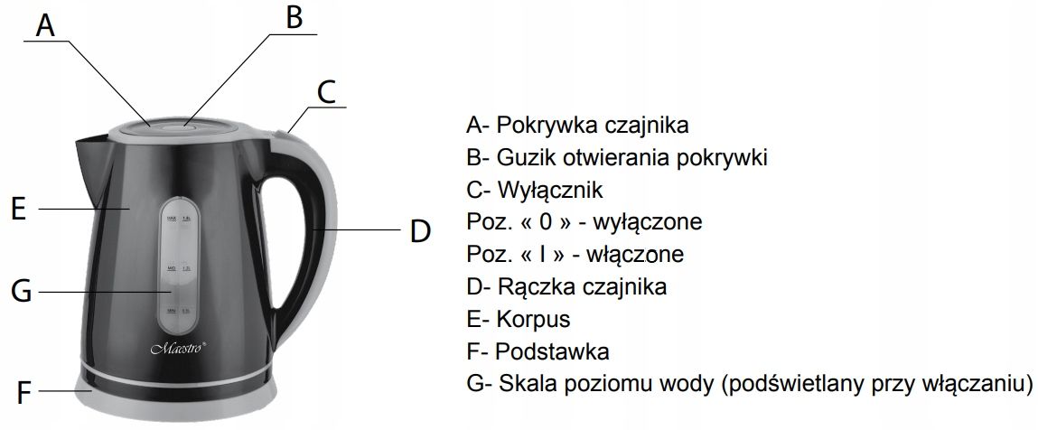 Mr-058-white Czajnik Elektryczny 1,8l 2000w