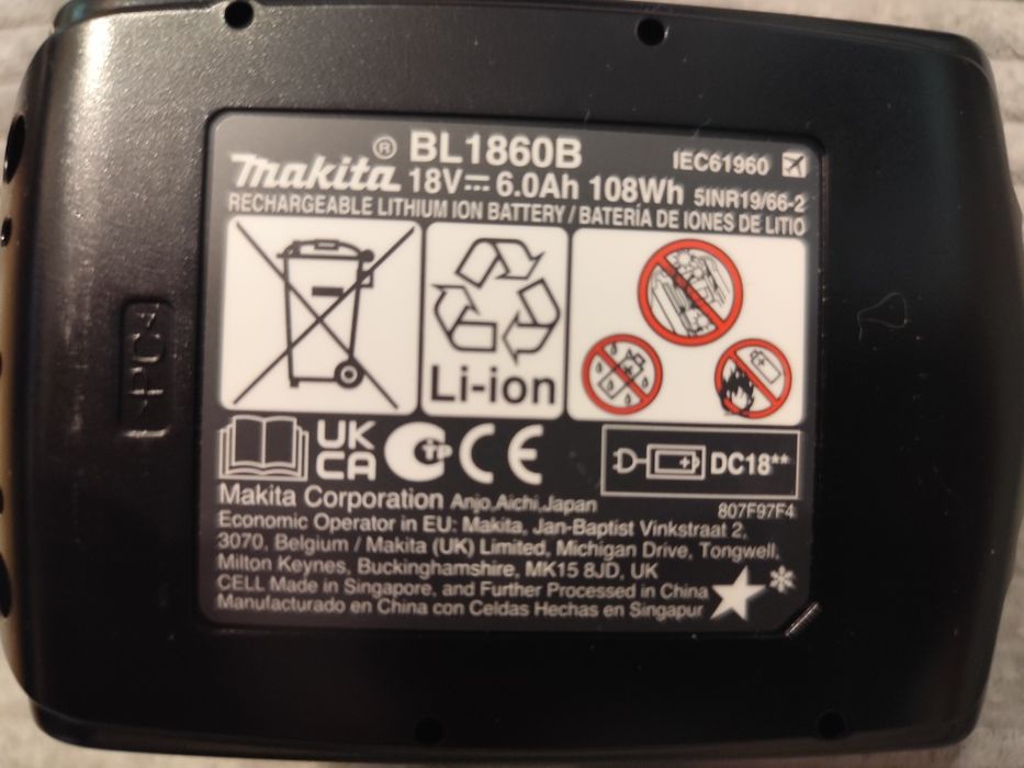Bateria Makita 6.0Ah 18v nowa