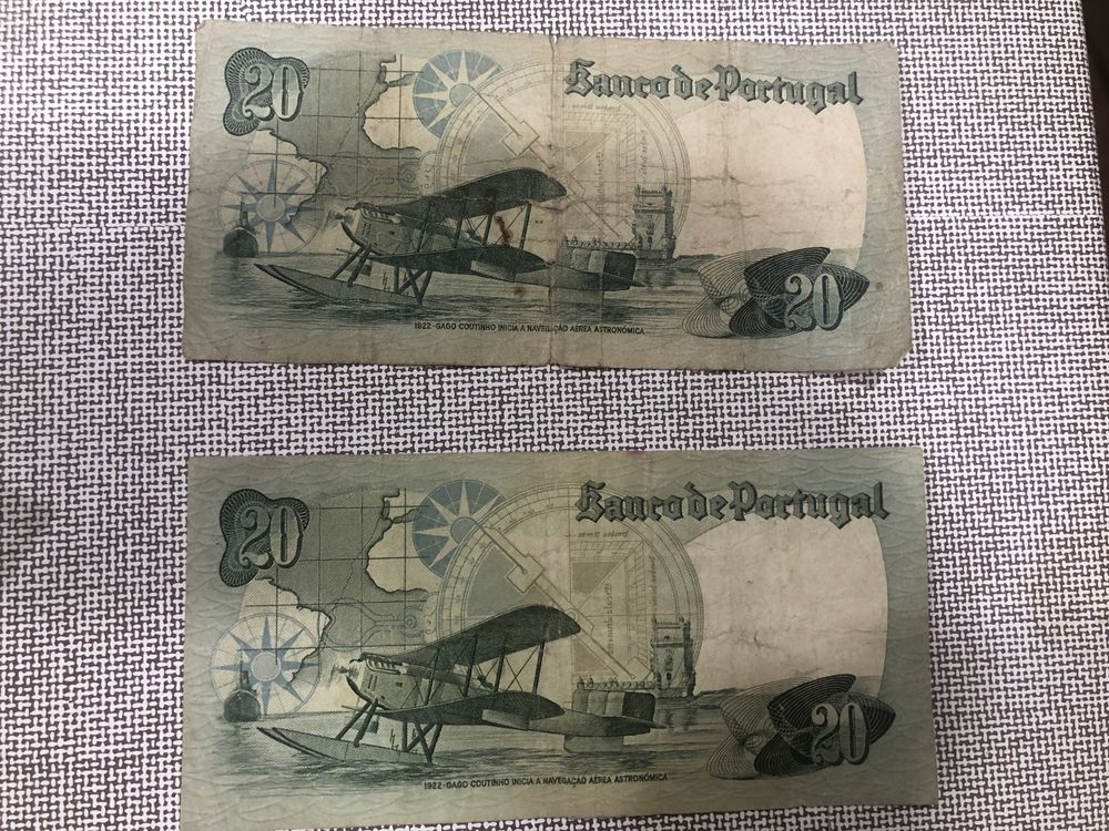 4 Notas de 20 escudos