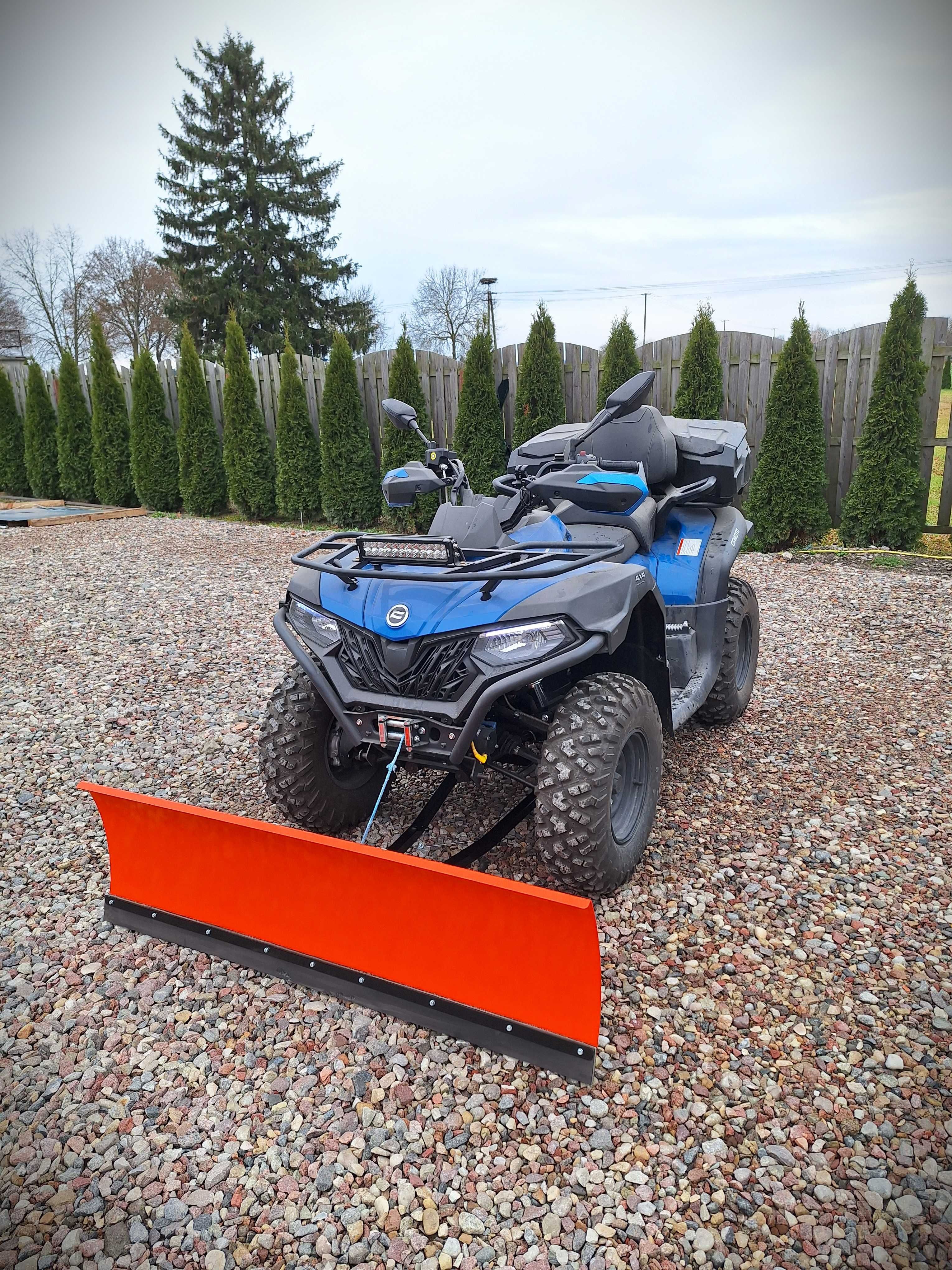 Pług do śniegu do quada POMARAŃCZOWY 150cm zaczep KLIK płyta PRODUCENT
