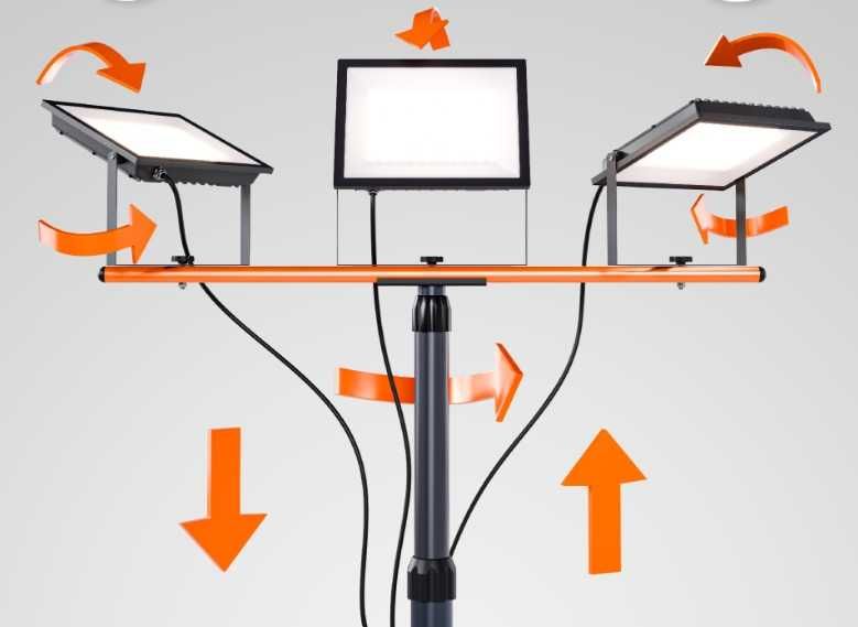 Halogen Statyw Naświetlacz 3 x 50W Reflektor Budowlany Remont 4500K