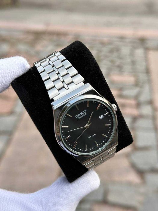 Годинник наручний Casio MTP-VC01 Silver/Black | Часы наручные B145 AQ