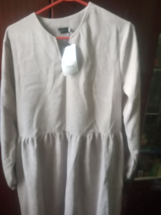 Бежева  вельветова сукня 46-48 розмір