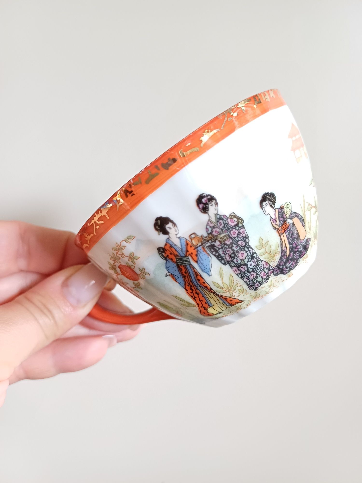 Echt tuppack japan bunt porcelana geisze chiny filiżanka