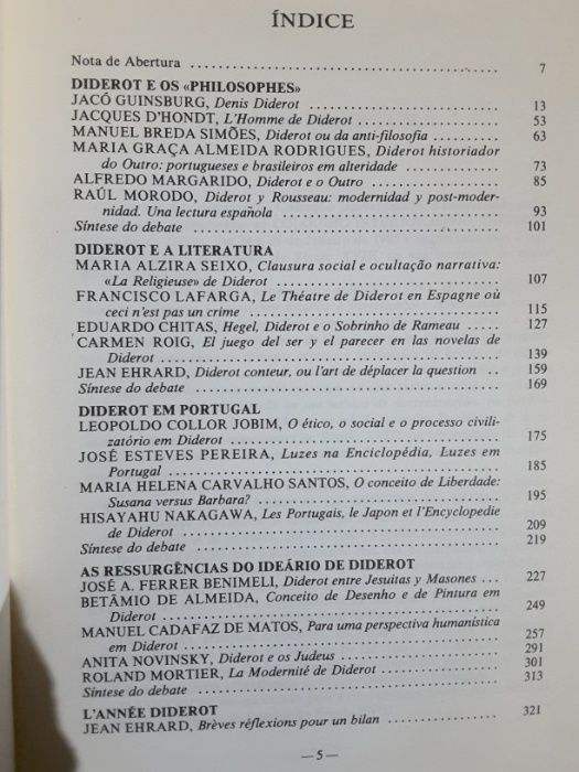 Colóquio sobre Diderot / Diderot et sa Morale/