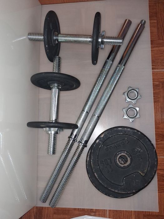 Discos e Barras de Musculação de Ferro