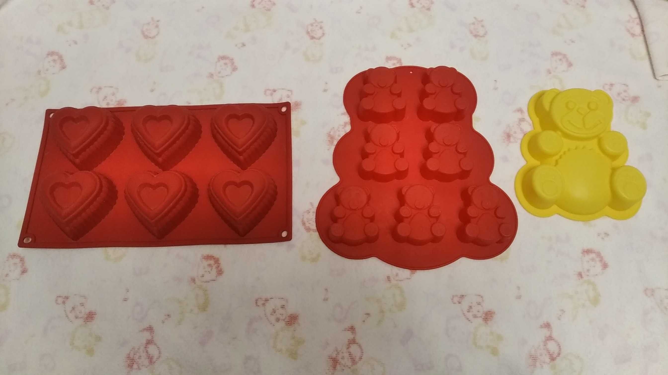 формы для выпечки кексов маффинов силикон мишки барни сердце формочки