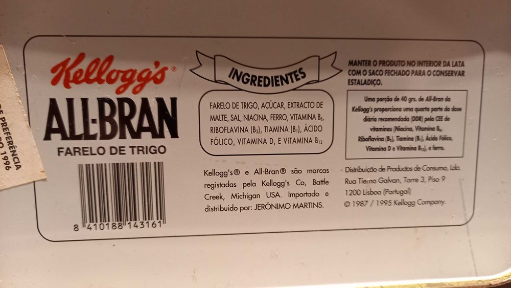 Antiguidade - Caixa metálica Kellog's All-Bran