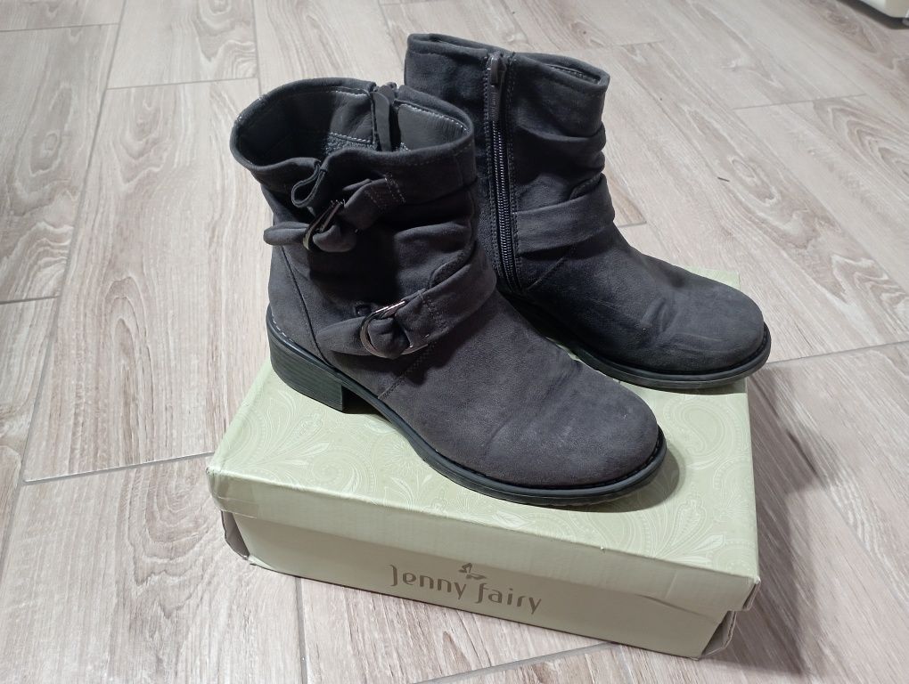 Buty damskie zimowe szare 36