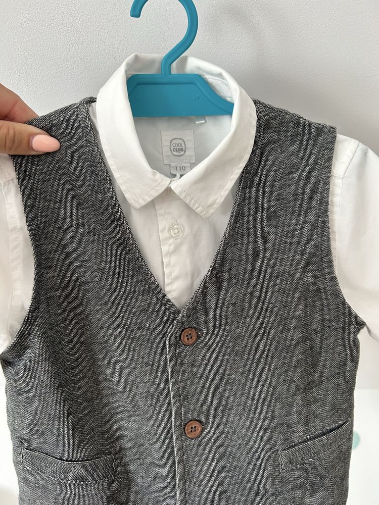 Elegancka biala koszula i kamizelka Lindex r.110