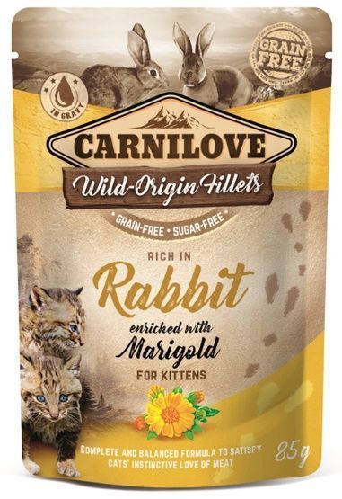 Niskotłuszczowa karma dla kociąt - Carnilove Królik i Nagietek 85g