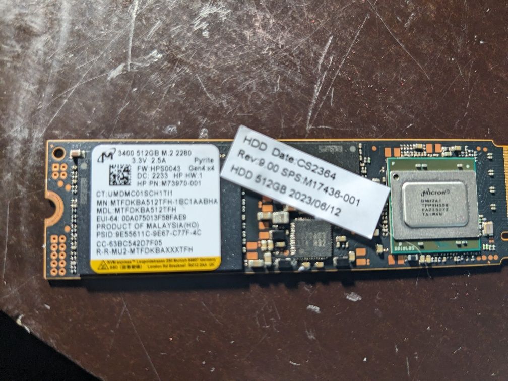 SSD M2 Micron 512GB 3400 Gen4x4
