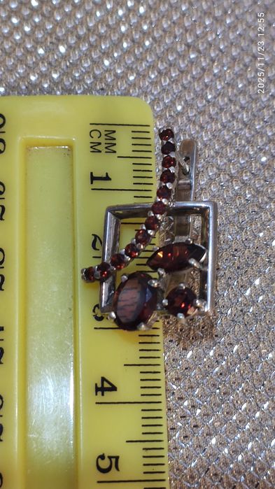 Серьги серебро, гранаты, винтаж, сережки срібні, вінтаж