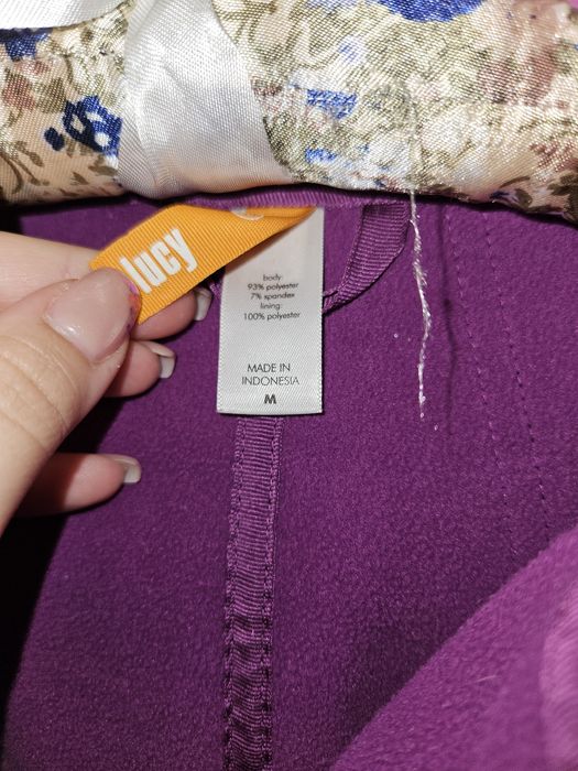 Kurtka Lucy czarna i fioletowa, sportowa zimowa narty