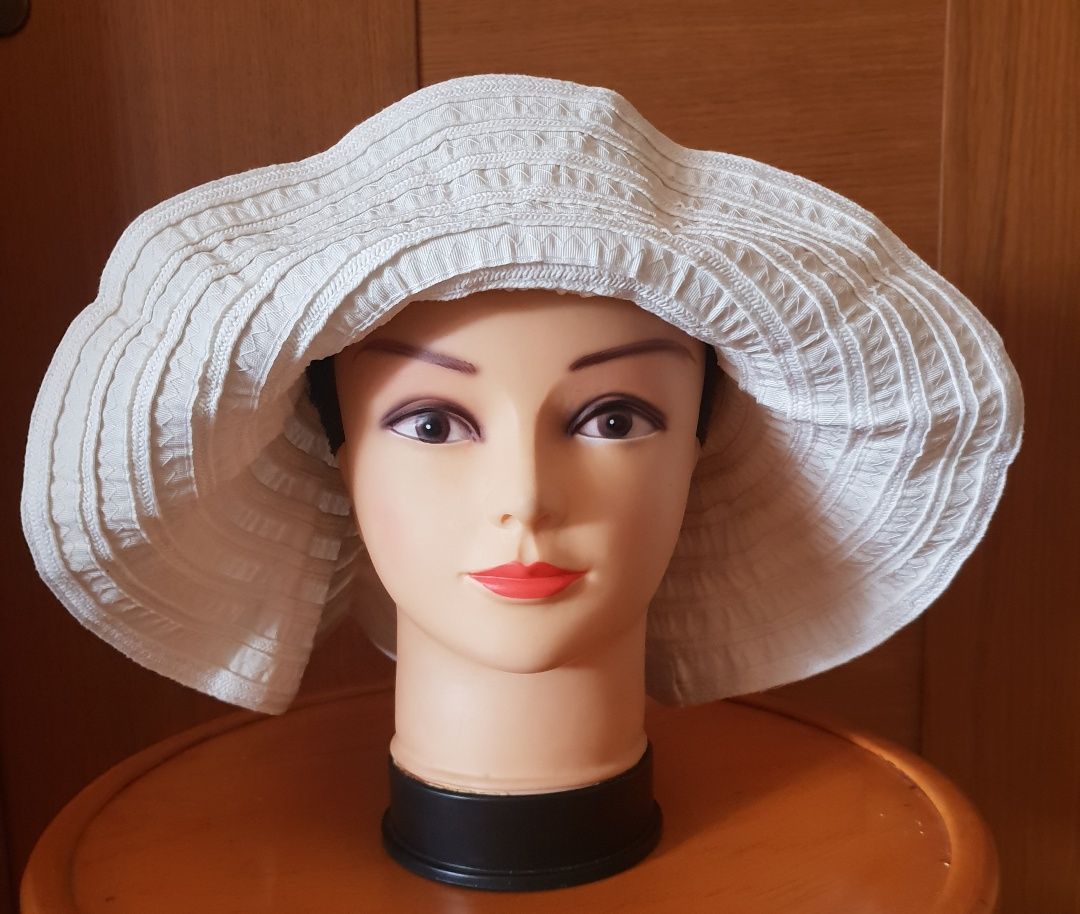 Letni kapelusz damski ecru 55-56cm
