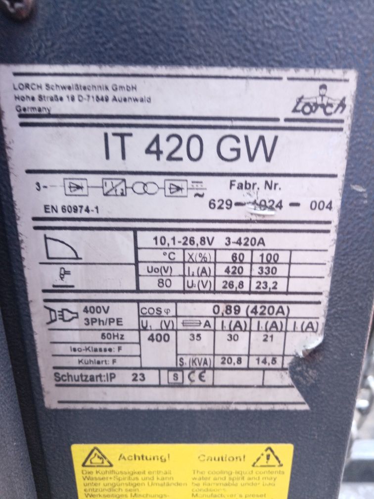 Spawarka Tig Lorch IT 420 GW