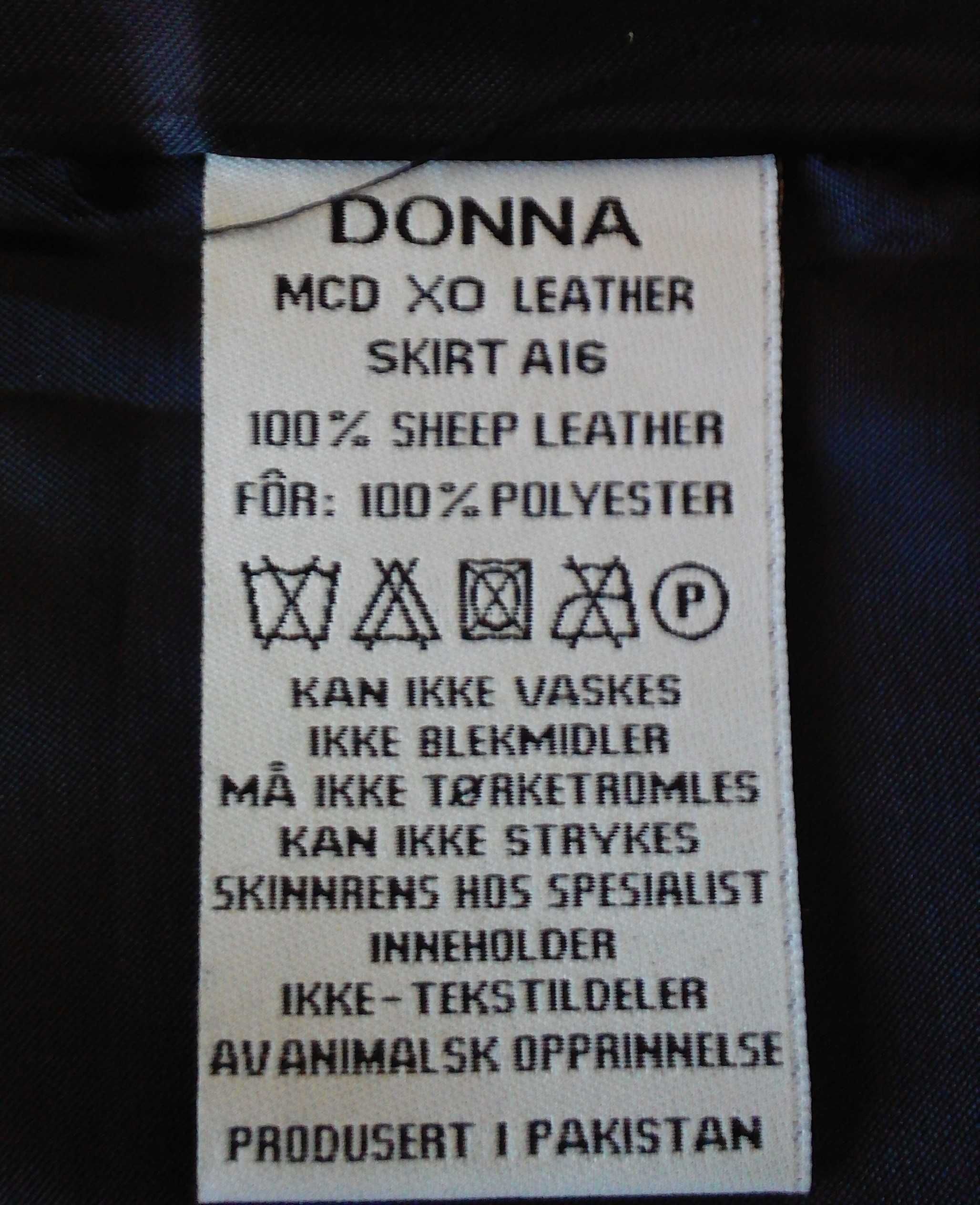 Spódnica skórzana czarna, Donna, r. 40